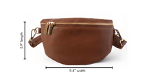 Load image into Gallery viewer, Leather Fanny Pack Crossbody Bag- Nutmeg