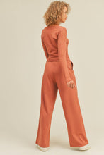 Load image into Gallery viewer, Button-Down Cropped Top & Wide Leg Set- Auburn