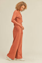 Load image into Gallery viewer, Button-Down Cropped Top & Wide Leg Set- Auburn