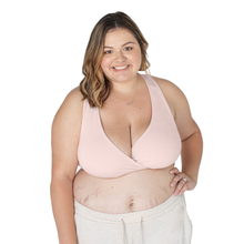 Load image into Gallery viewer, French Terry Racerback Nursing & Maternity Sleep Bra- Soft Pink