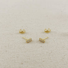 Load image into Gallery viewer, 18k Gold Filled Mini CZ Stud Earrings