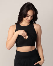 Load image into Gallery viewer, Sublime® Bamboo Maternity & Nursing Longline Bra Top | Black