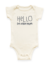 Load image into Gallery viewer, Hello I'm New Here Organic Baby Bodysuit