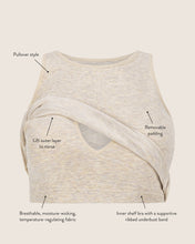 Load image into Gallery viewer, Sublime® Bamboo Maternity & Nursing Longline Bra Top | Oatmeal Heather