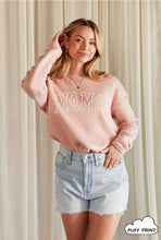 Load image into Gallery viewer, MAMA Puff Print Sweatshirt- Heather Rose