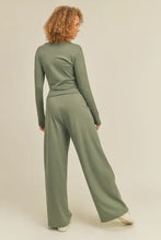 Load image into Gallery viewer, Button-Down Cropped Top & Wide Leg Set- Olive