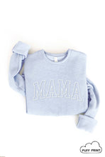 Load image into Gallery viewer, MAMA Puff Print Sweatshirt- Heather Periwinkle