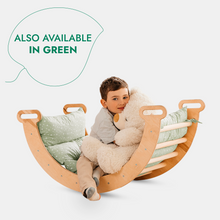 Load image into Gallery viewer, 5in1 Montessori Climbing Set: Triangle Ladder + Arch/Rocker + Slide Board/Ramp + Netting rope + Cushion
