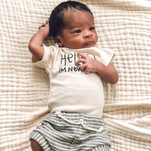 Load image into Gallery viewer, Hello I'm New Here Organic Baby Bodysuit
