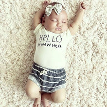 Load image into Gallery viewer, Hello I'm New Here Organic Baby Bodysuit