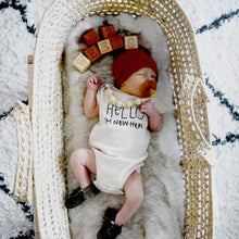 Load image into Gallery viewer, Hello I'm New Here Organic Baby Bodysuit