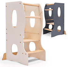 Load image into Gallery viewer, Stable Montessori Tower: Wooden Growing Chair - Ivory