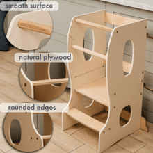 Load image into Gallery viewer, Stable Montessori Tower: Wooden Growing Chair - Ivory