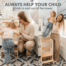Load image into Gallery viewer, Stable Montessori Tower: Wooden Growing Chair - Ivory