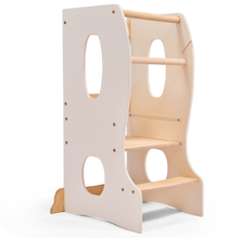 Load image into Gallery viewer, Stable Montessori Tower: Wooden Growing Chair - Ivory