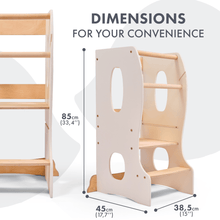 Load image into Gallery viewer, Stable Montessori Tower: Wooden Growing Chair - Ivory