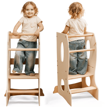 Load image into Gallery viewer, Stable Montessori Tower: Wooden Growing Chair - Ivory