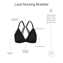 Load image into Gallery viewer, Lace Nursing Bralette (Black)