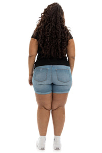 Roll Cuff Maternity Shorts- Plus Size