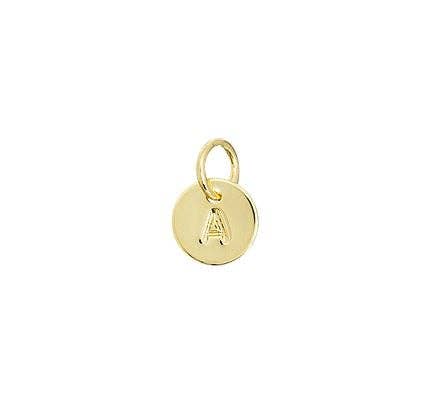18k Gold Filled Stamped Tiny Initial Letter Charm