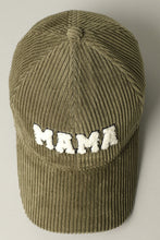Load image into Gallery viewer, MAMA Corduroy Baseball Cap- Olive

