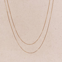 Load image into Gallery viewer, 18k Gold Filled Box Chain Very Thin 0.5mm Necklace
