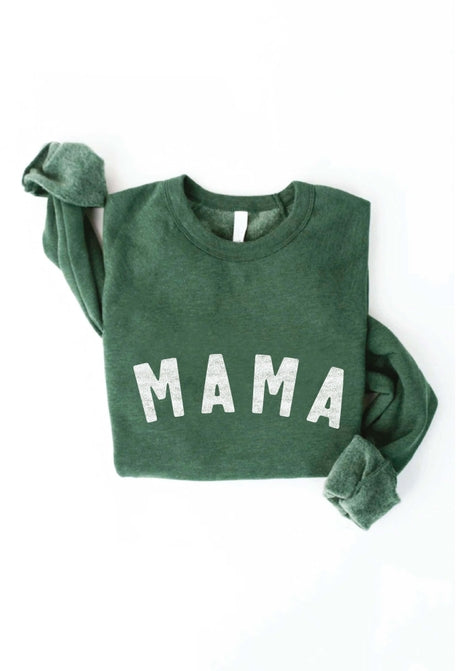 MAMA Graphic Sweatshirt- Forest Green