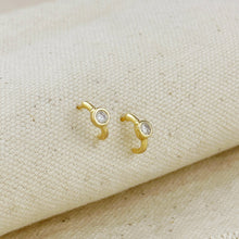 Load image into Gallery viewer, 18k Gold Filled Solitaire CZ Earrings
