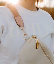 Load image into Gallery viewer, Leather Fanny Pack Crossbody Bag- Ivory
