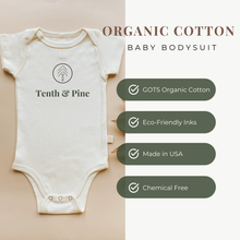 Load image into Gallery viewer, Hello I'm New Here Clay Organic Cotton Baby Bodysuit Short Sleeve
