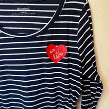 Load image into Gallery viewer, Blue Stripe Heart Top- M
