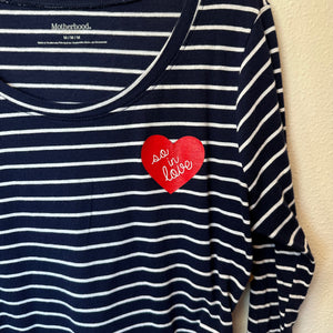 Blue Stripe Heart Top- M
