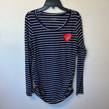 Load image into Gallery viewer, Blue Stripe Heart Top- M
