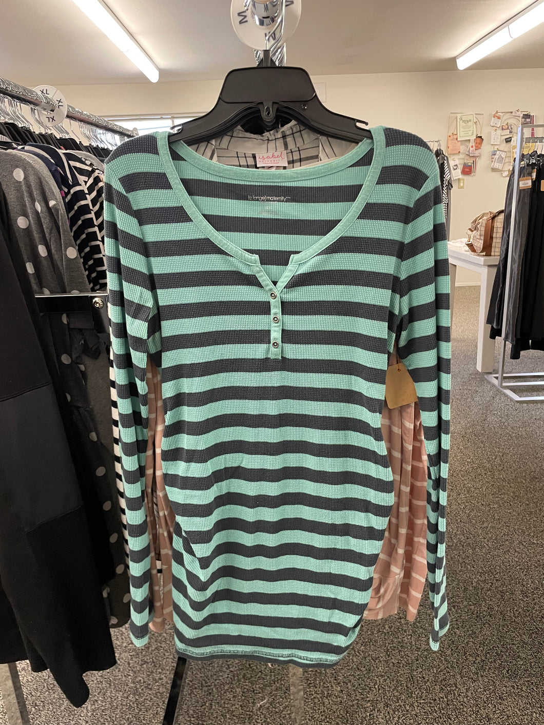 Waffle Striped Top- M
