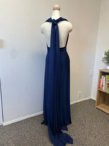 Navy Infinity Wrap Gown- L