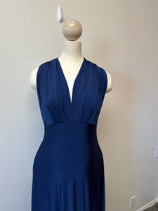 Navy Infinity Wrap Gown- L