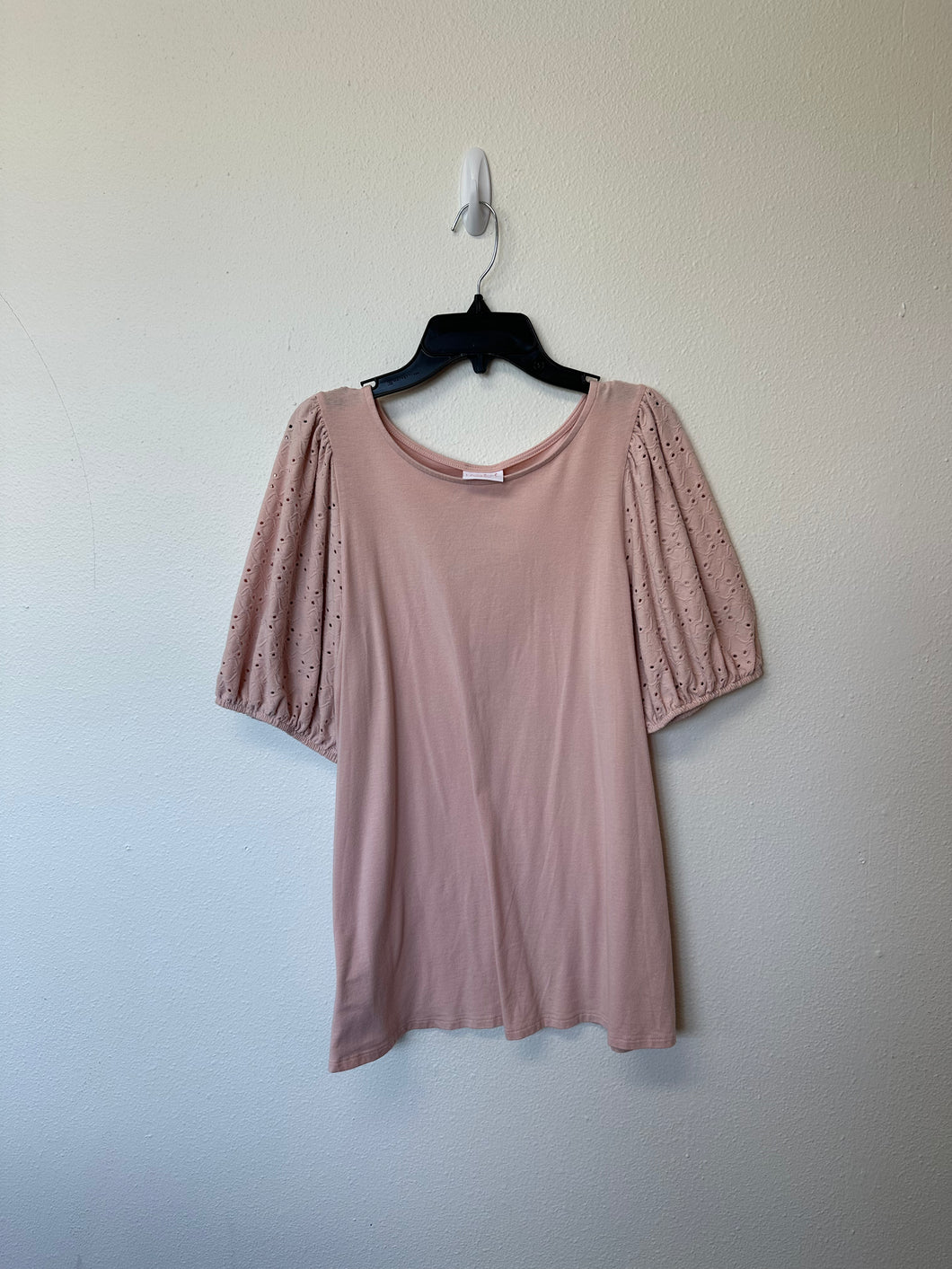Pink Eyelet Top- M