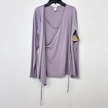 Load image into Gallery viewer, Long Sleeved Ribbed Wrap Top - M
