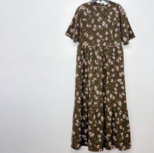 Load image into Gallery viewer, Olive Green Floral Dress - L
