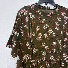 Load image into Gallery viewer, Olive Green Floral Dress - L
