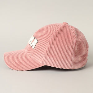 MAMA Corduroy Baseball Cap- Mauve