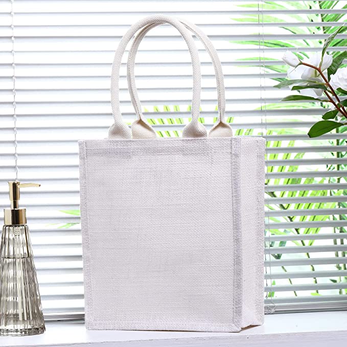 Cream Burlap Gift Bag