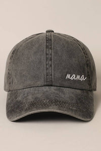 Mama Embroidery Baseball Cap- Charcoal