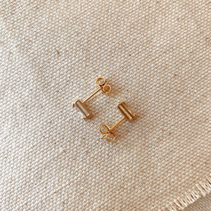 Cubic Zirconia Baguette Stud Earrings