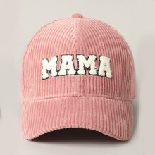 Load image into Gallery viewer, MAMA Corduroy Baseball Cap- Mauve
