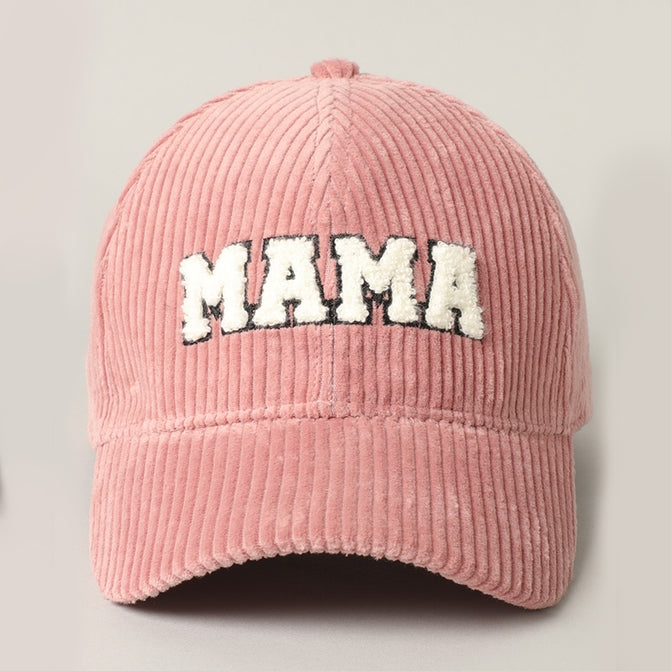 MAMA Corduroy Baseball Cap- Mauve