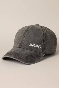 Mama Embroidery Baseball Cap- Charcoal