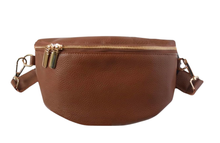 Load image into Gallery viewer, Leather Fanny Pack Crossbody Bag- Nutmeg

