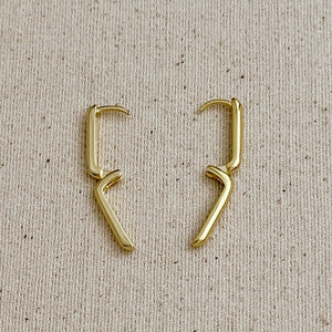 18k Gold Filled Oblong Hoop Earrings