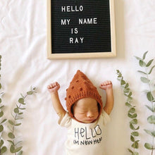 Load image into Gallery viewer, Hello I'm New Here Organic Baby Bodysuit
